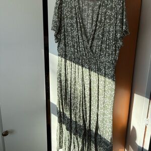 BloomChic Olive Floral Maxi Dress